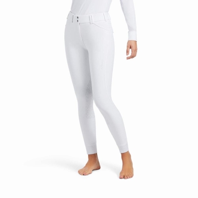 White Women's Ariat Tri Factor Grip Pants | 0835-ERDKG