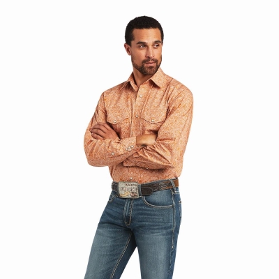 Yellow Men's Ariat Braylon Classic Fit Shirts | 2548-UTYWG