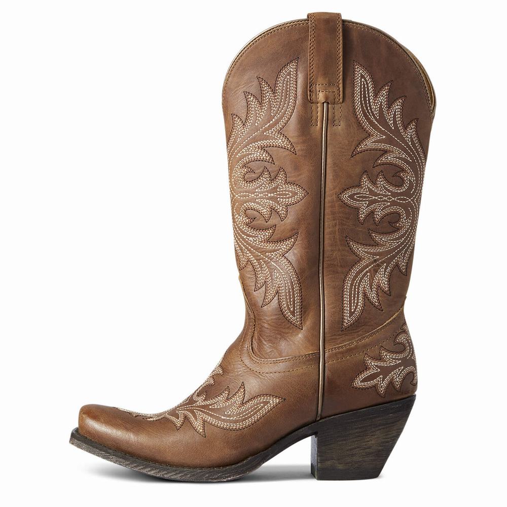 Beige Brown Women's Ariat Circuit Rosewood Western Boots | 8014-HVQIK