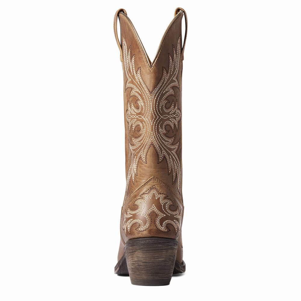 Beige Brown Women's Ariat Circuit Rosewood Western Boots | 8014-HVQIK