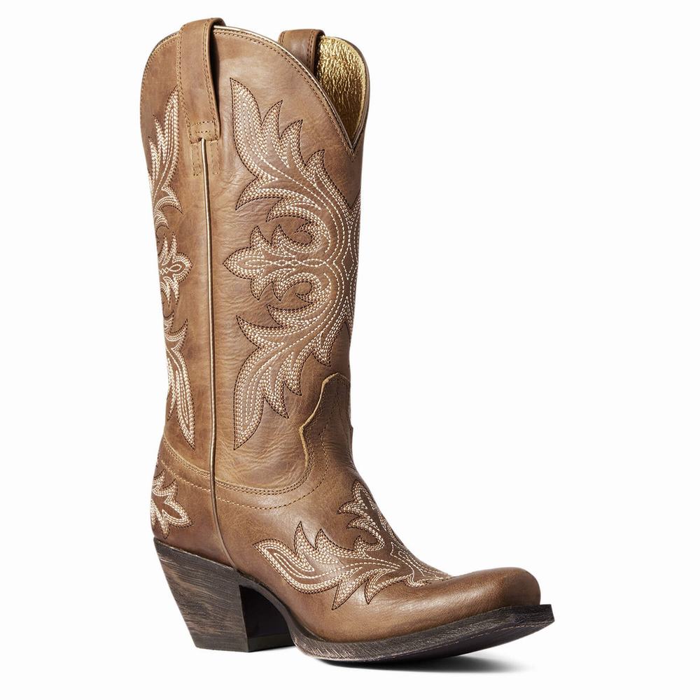 Beige Brown Women's Ariat Circuit Rosewood Western Boots | 8014-HVQIK