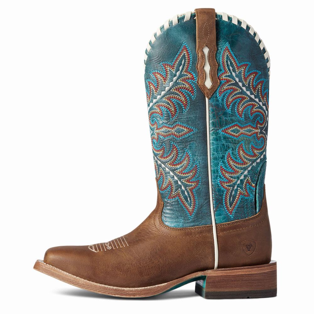 Beige Brown Women's Ariat Eldora Western Boots | 2791-YVHWD