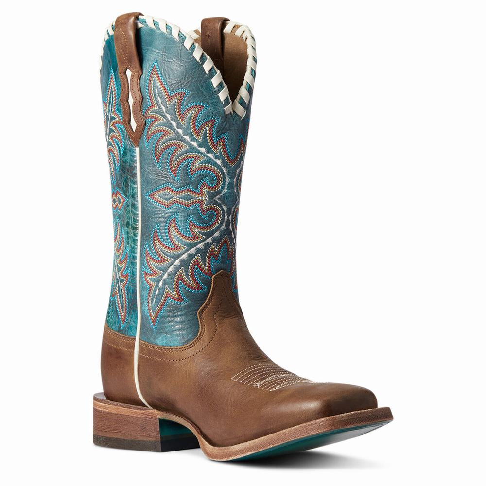 Beige Brown Women's Ariat Eldora Western Boots | 2791-YVHWD