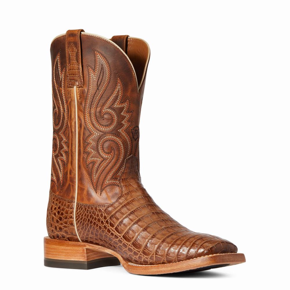 Beige Men's Ariat Relentless Denton Western Boots | 9603-PNILT