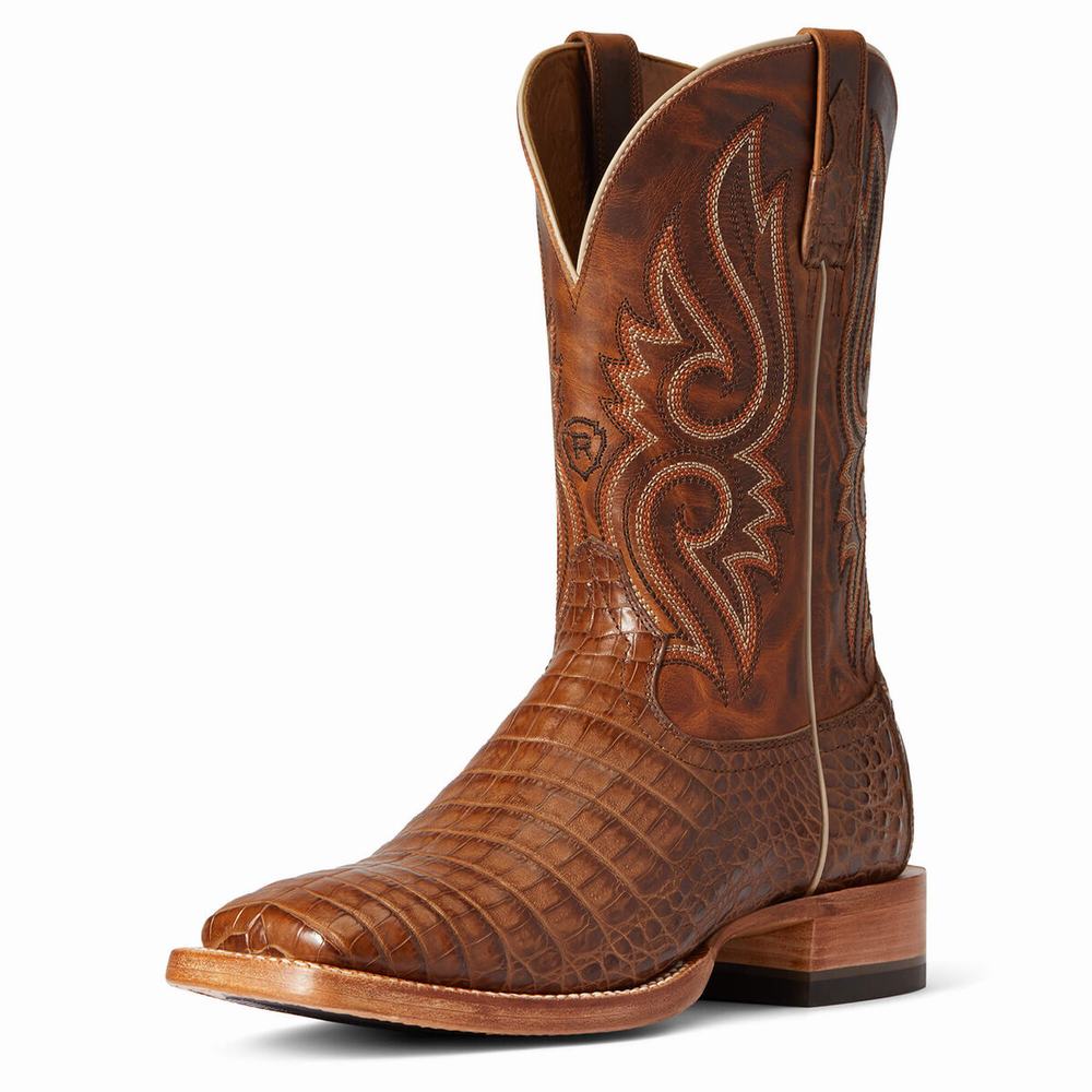 Beige Men\'s Ariat Relentless Denton Western Boots | 9603-PNILT