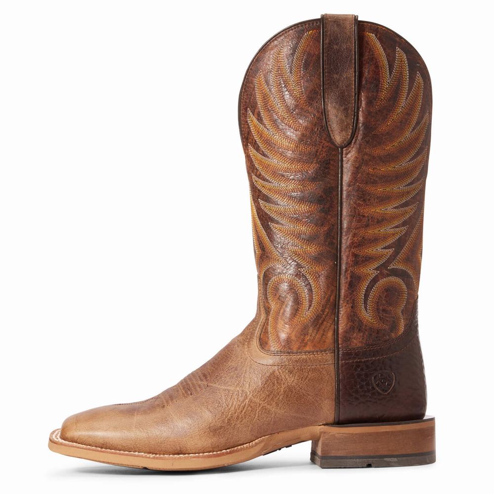 Beige Men's Ariat Toledo Western Boots | 0195-EUNLJ