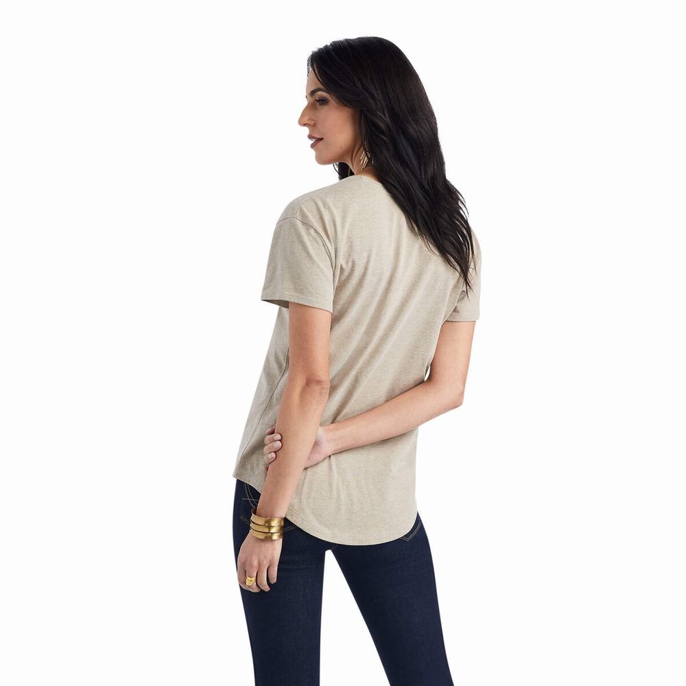 Beige Women's Ariat Blanket Skull Tops | 0436-PYKEA