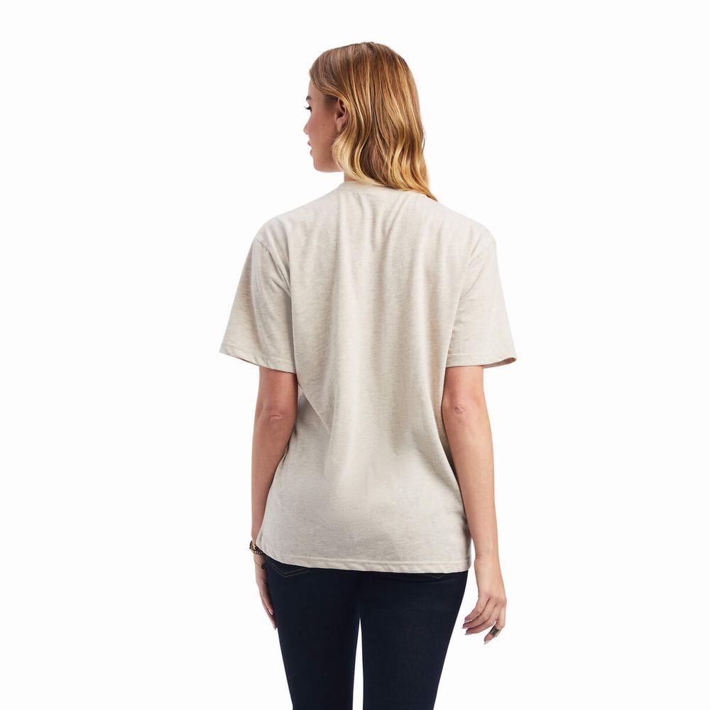 Beige Women's Ariat Freedom Spirit Tops | 3574-ZMFQA