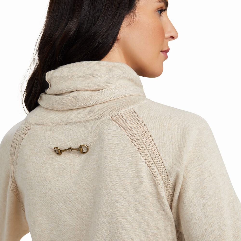 Beige Women's Ariat Lexi Sweaters | 3054-BURWK