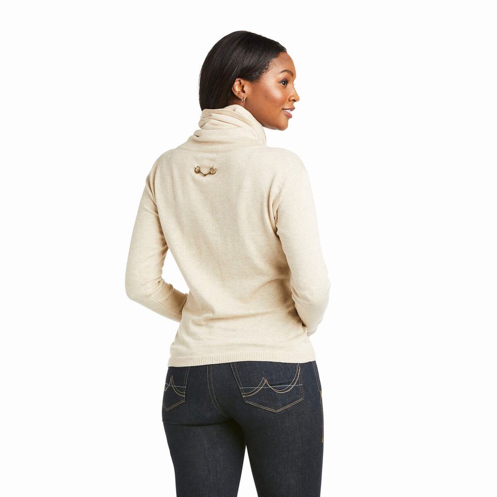 Beige Women's Ariat Lexi Sweaters | 9365-PAIOQ