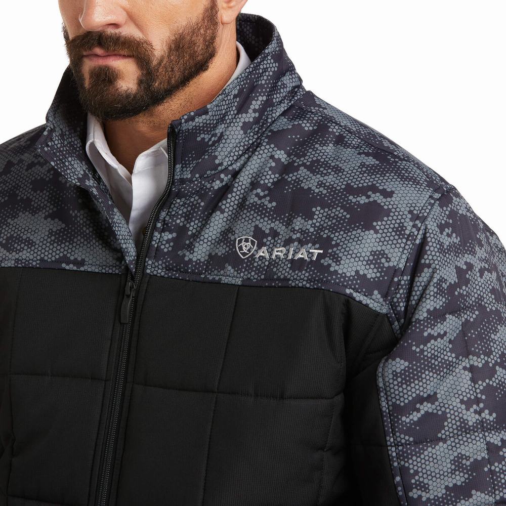 Black Camo Men's Ariat Crius Insulated Jackets | 3572-RWULD