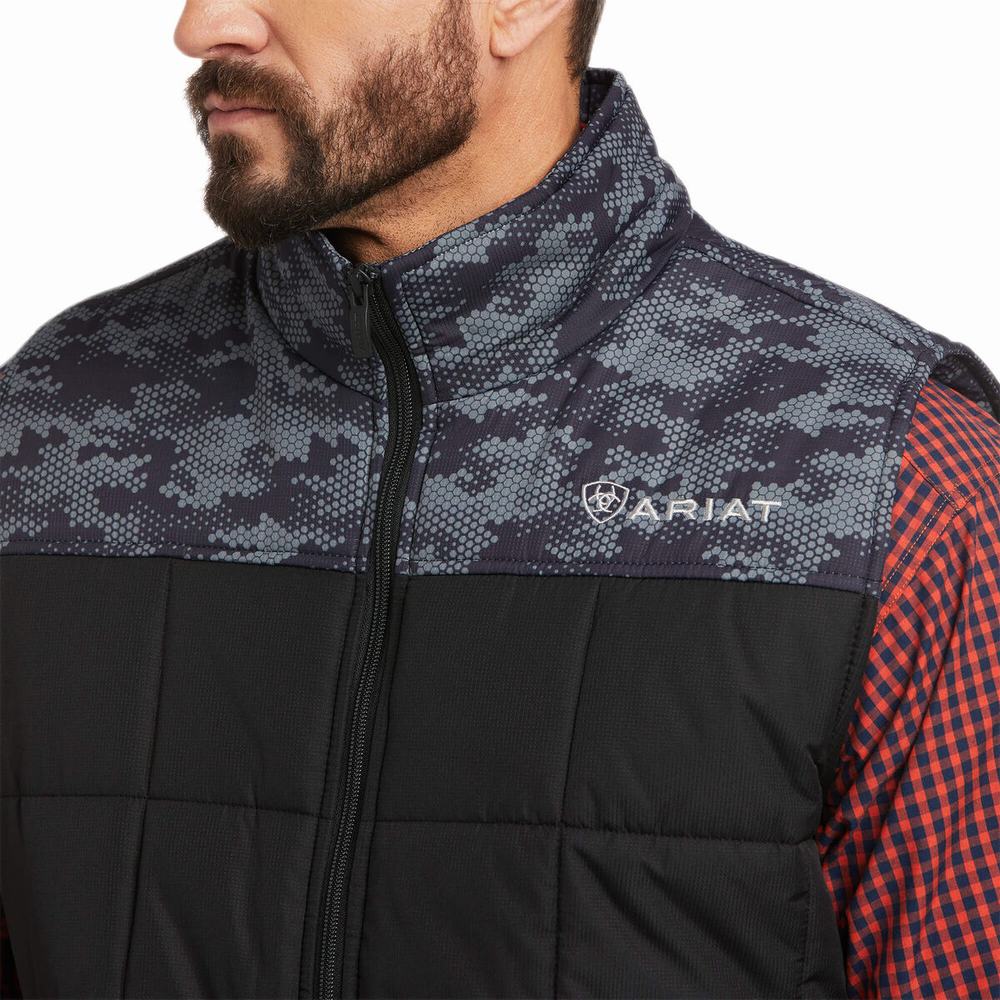 Black Camo Men's Ariat Crius Insulated Jackets | 8642-YVRBU