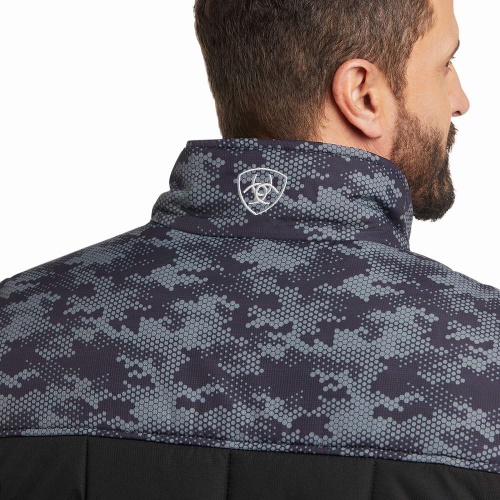 Black Camo Men's Ariat Crius Insulated Jackets | 8642-YVRBU