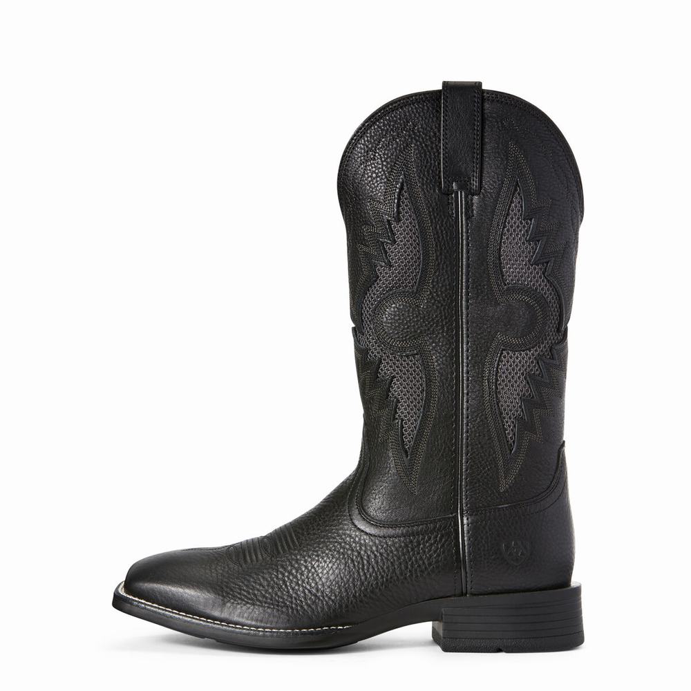 Black Dark Grey Men's Ariat Solado VentTEK Western Boots | 5748-EIGBV