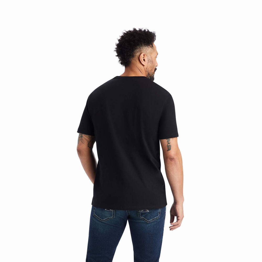 Black Men's Ariat Blanket Skull Polo Shirts | 5706-PJKQX