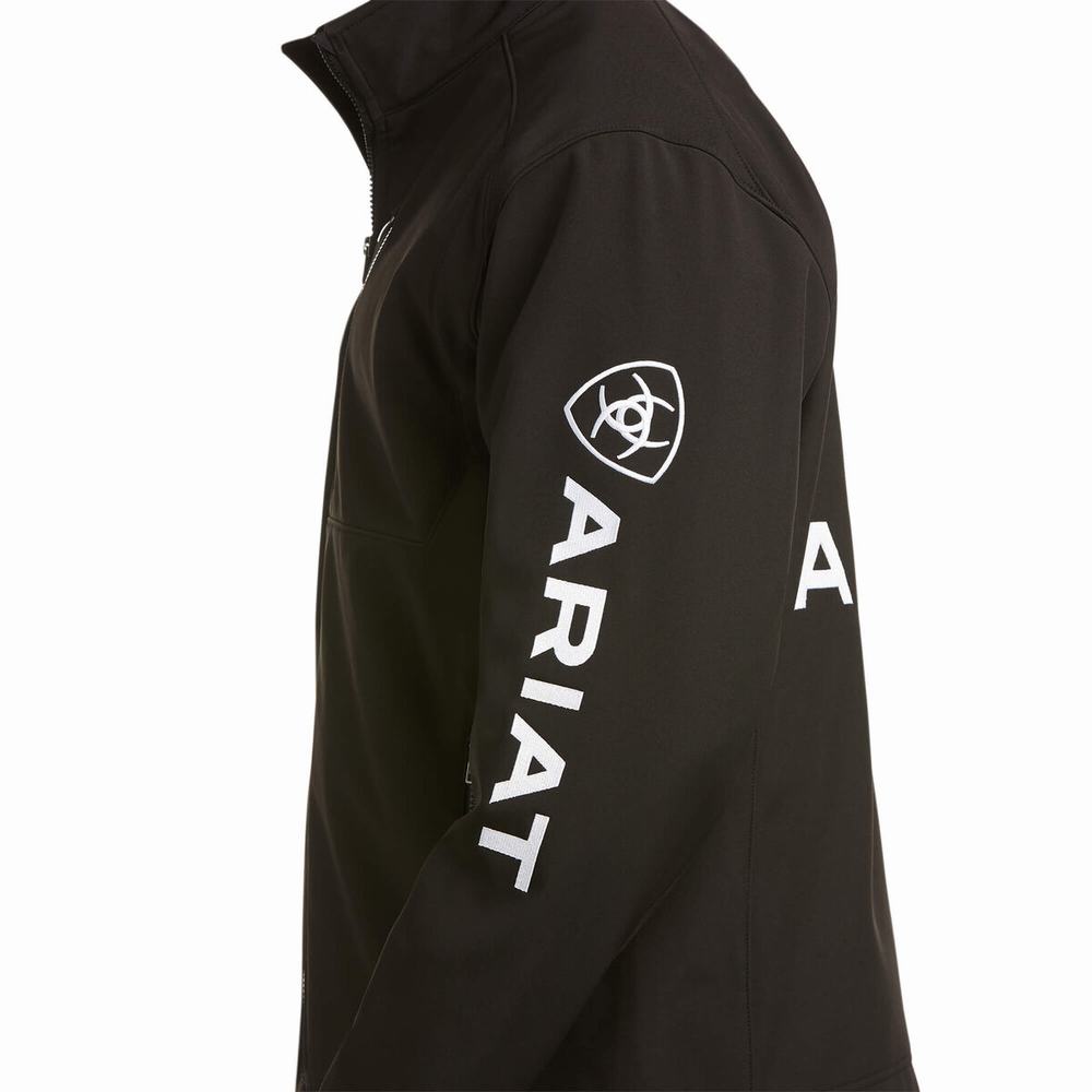 Black Men's Ariat Compton Cowboys Logo 2.0 Softshell Jackets | 7249-VYETU