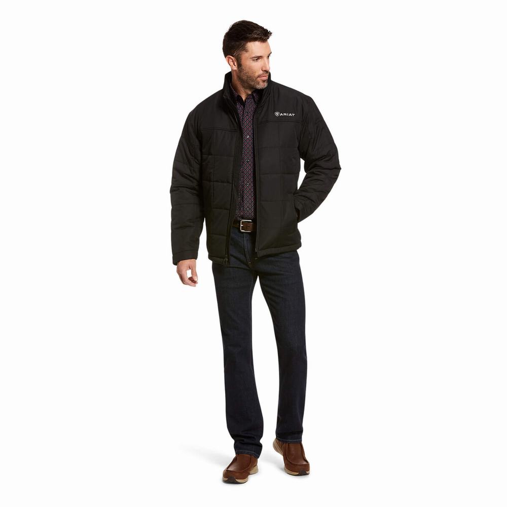 Black Men's Ariat Crius Insulated Jackets | 6894-XBEFQ