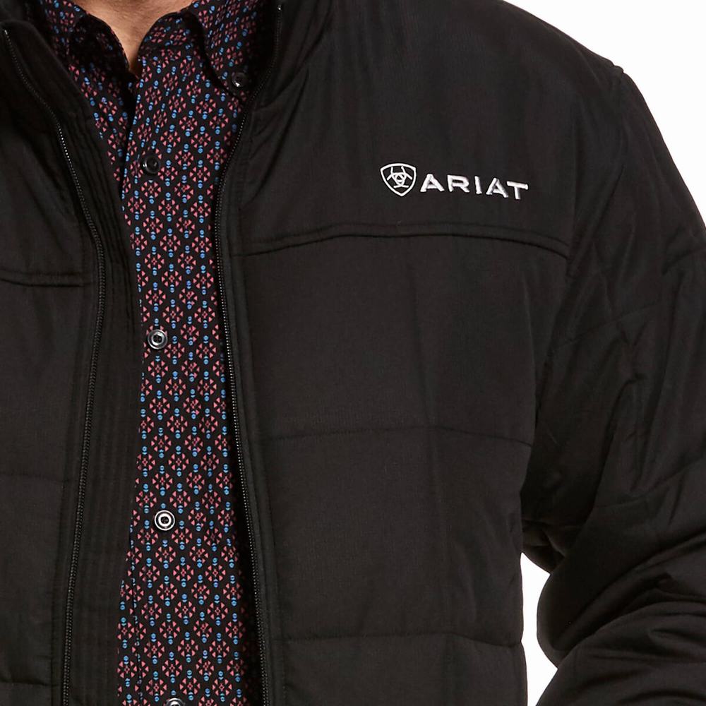 Black Men's Ariat Crius Insulated Jackets | 6894-XBEFQ