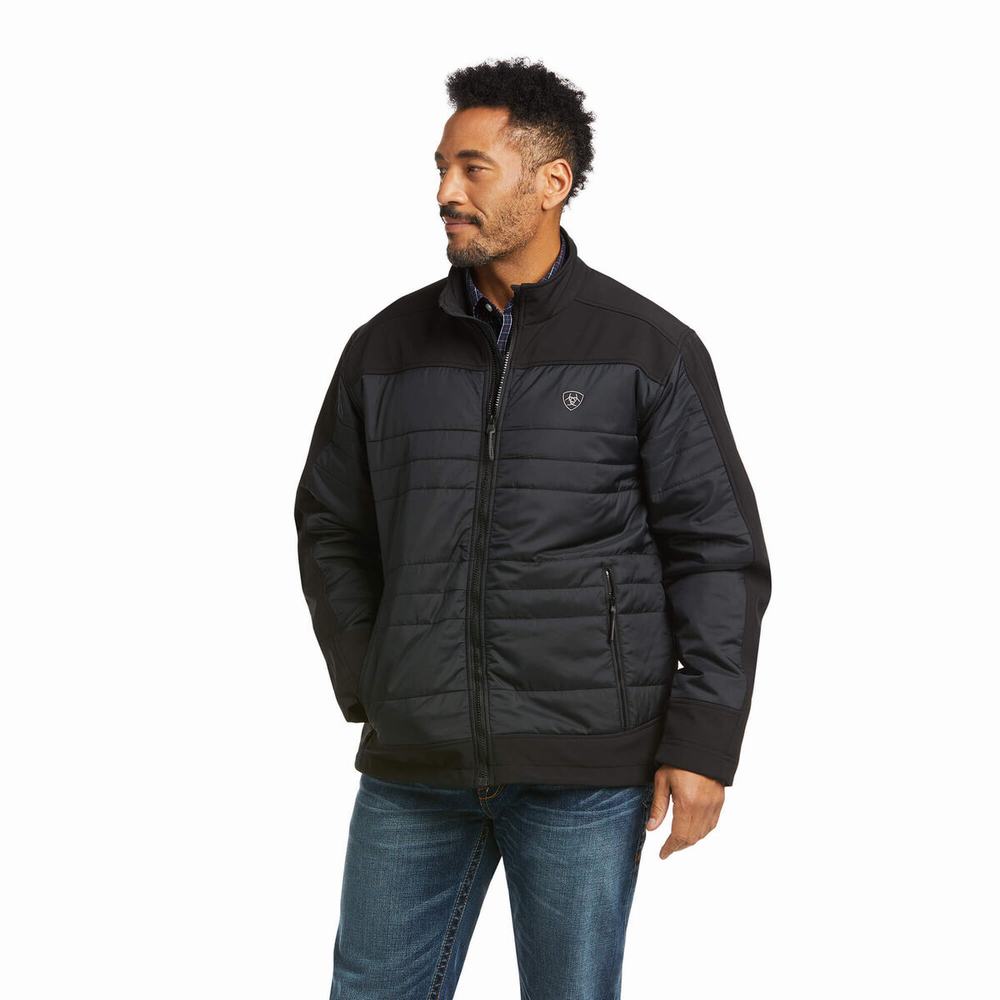 Black Men\'s Ariat Elevation Insulated Jackets | 0345-BJUIQ