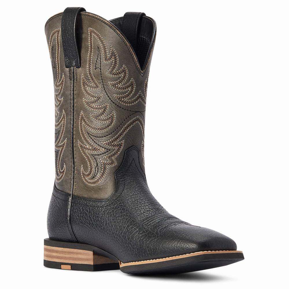 Black Men's Ariat Everlite Countdown Western Boots | 2408-ZOGHT