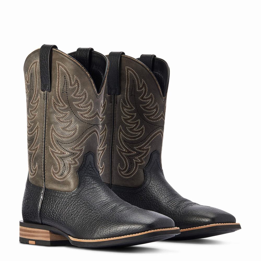 Black Men's Ariat Everlite Countdown Western Boots | 2408-ZOGHT