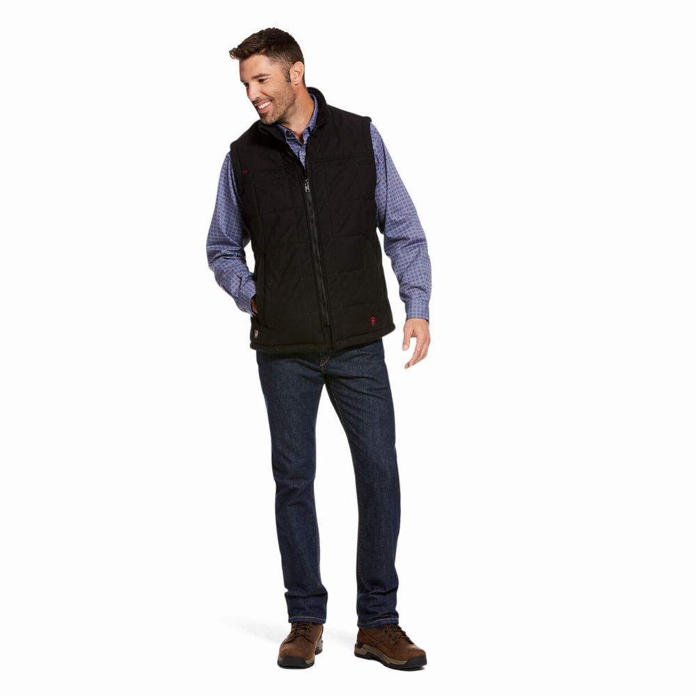 Black Men's Ariat FR Crius Insulated Jackets | 0149-ULENG