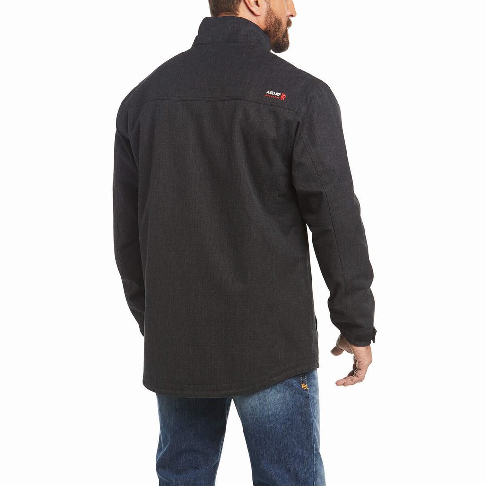 Black Men's Ariat FR H2O Waterproof Jackets | 2805-KDUXJ