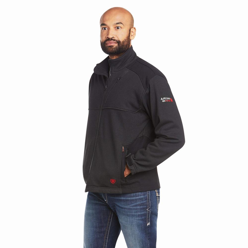 Black Men\'s Ariat FR Polartec Platform Jackets | 3461-FGHQO