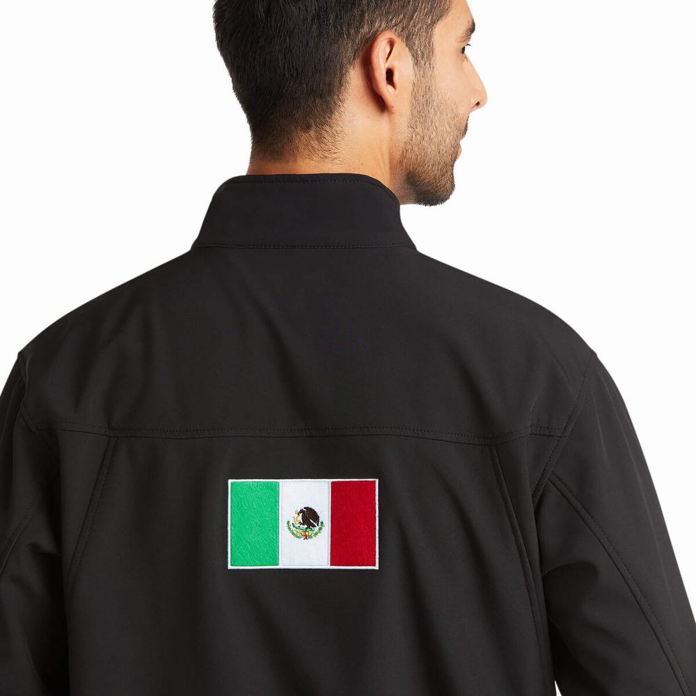 Black Men's Ariat New Team Softshell MEXICO English Riding | 1025-MWPUV