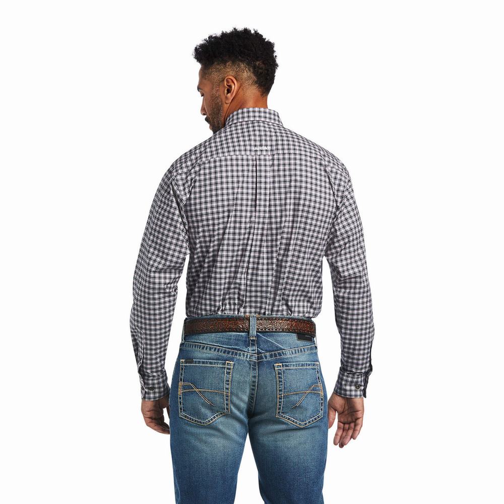 Black Men's Ariat Pro Series Michael Stretch Classic Fit Shirts | 0639-ZTLFD