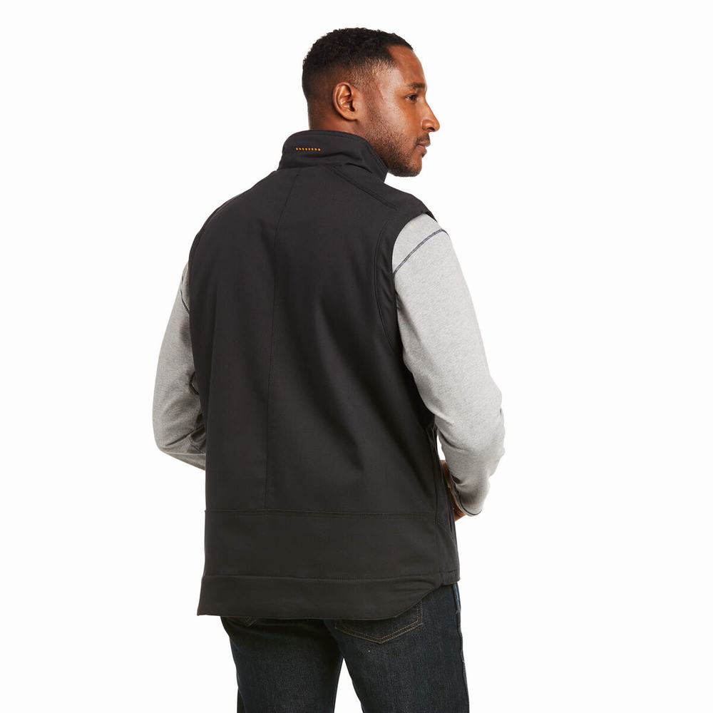 Black Men's Ariat Rebar DuraCanvas Jackets | 7538-SXKZQ