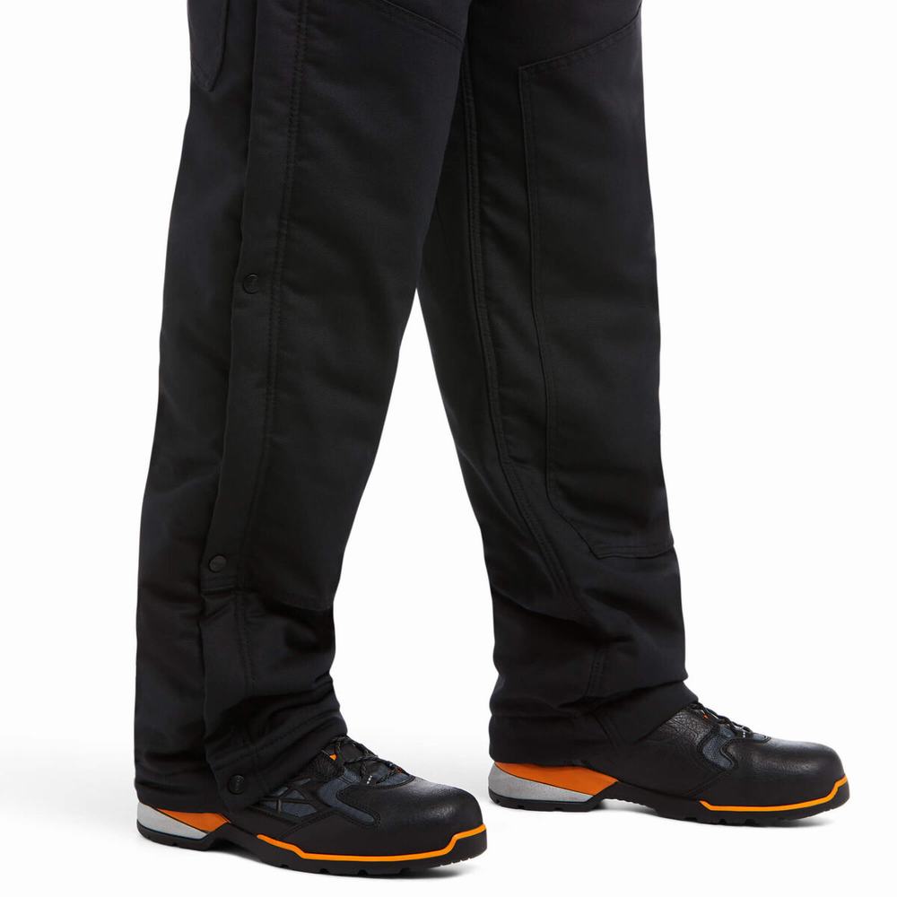 Black Men's Ariat Rebar DuraCanvas Stretch Insulated Pants | 5712-ZYDGN