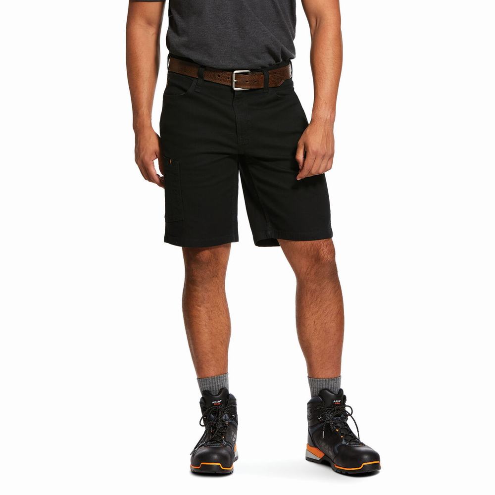 Black Men\'s Ariat Rebar DuraStretch Made Tough Pants | 5671-RCSIB