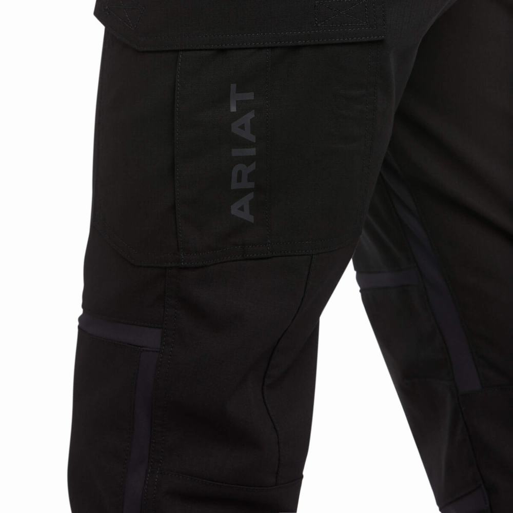 Black Men's Ariat Rebar M5 DuraStretch Ripstop Cargo Pants | 8709-BPCXV