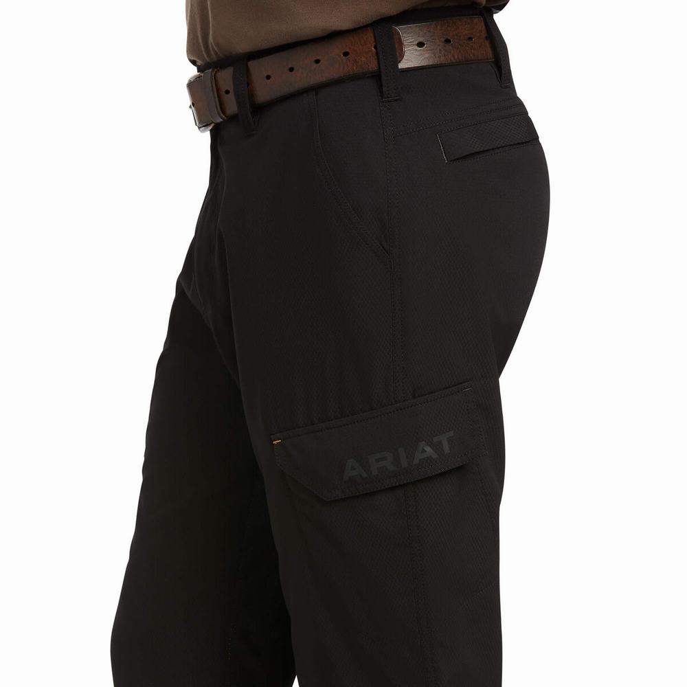 Black Men's Ariat Rebar M5 Flow Ultralight Leg Pants | 4651-FRSEG