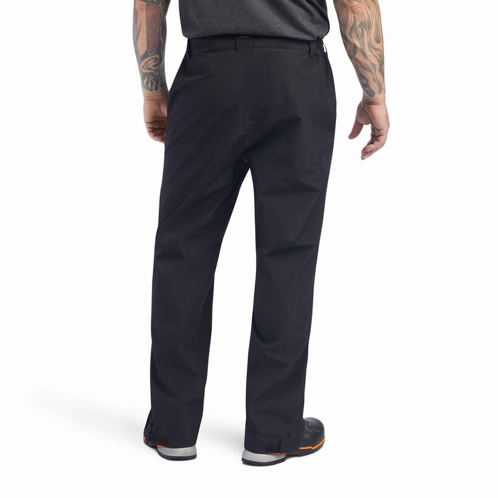 Black Men's Ariat Rebar Stormshell Waterproof Pants | 0276-TWCIX