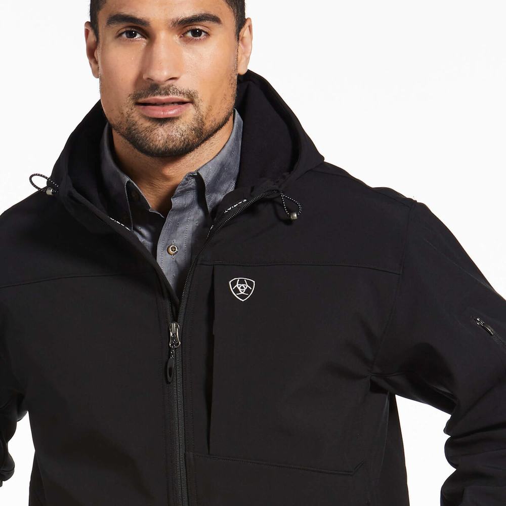 Black Men's Ariat Vernon Softshell Water Resistant Jackets | 9538-ZRIGV