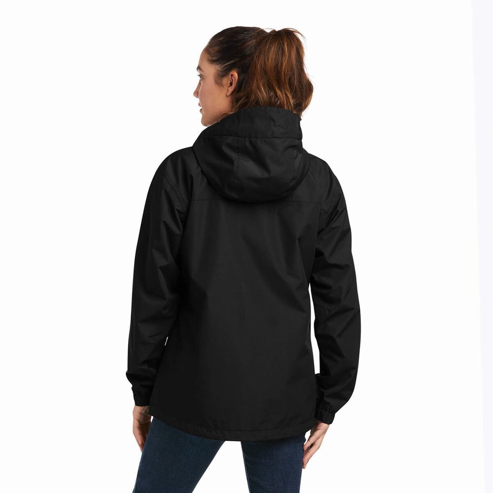 Black Purple Women's Ariat Rebar Stormshell Logo Waterproof Jackets | 4780-CSBNM