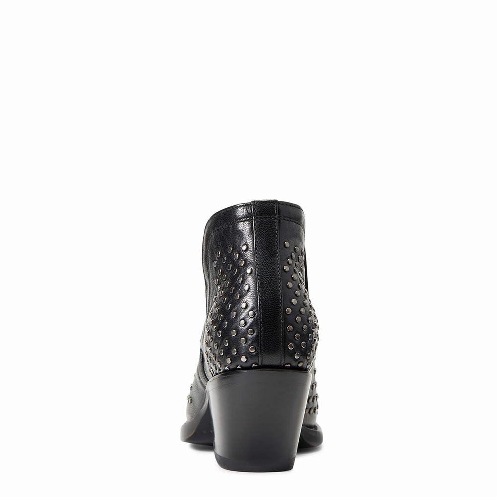 Black Women's Ariat Dixon Studs Booties | 3615-XGDBM