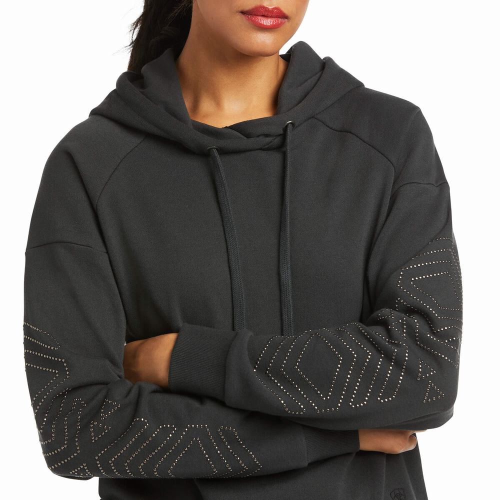 Black Women's Ariat Hoedown Hoodies | 0681-XBNET