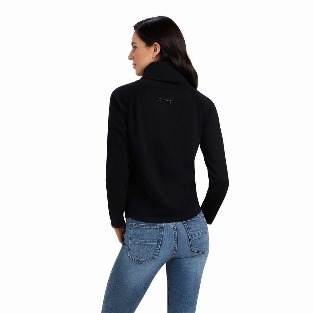 Black Women's Ariat Lexi Sweaters | 0837-KHASD