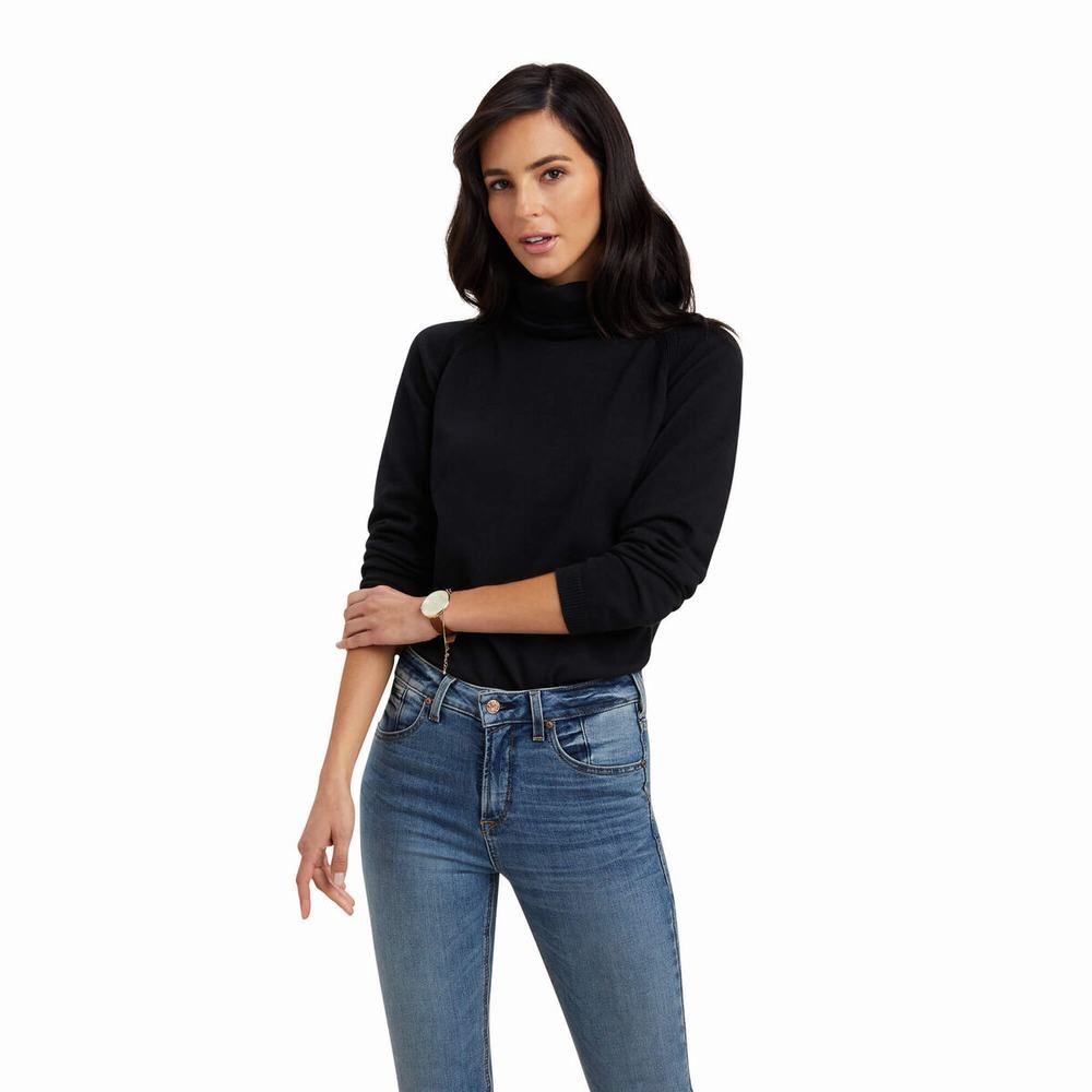 Black Women\'s Ariat Lexi Sweaters | 0837-KHASD