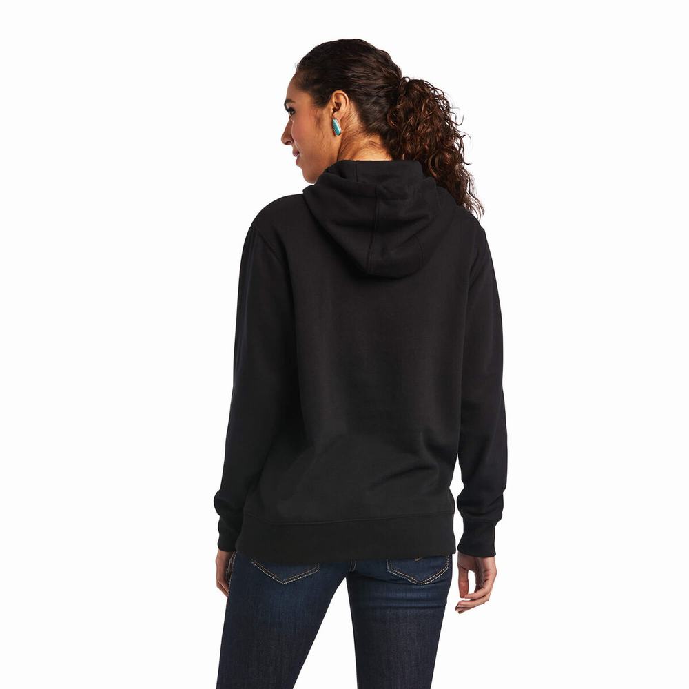 Black Women's Ariat Mexico Hoodies | 7826-KSRVM