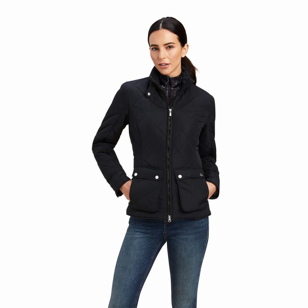 Black Women\'s Ariat Province Jackets | 8630-PQEUY