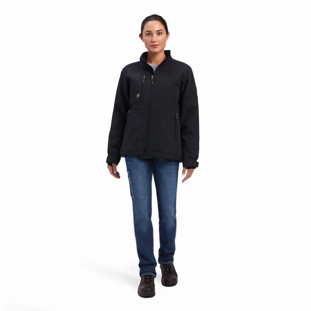 Black Women's Ariat Rebar Dri-Tek DuraStretch Insulated Jackets | 2364-IDSFG