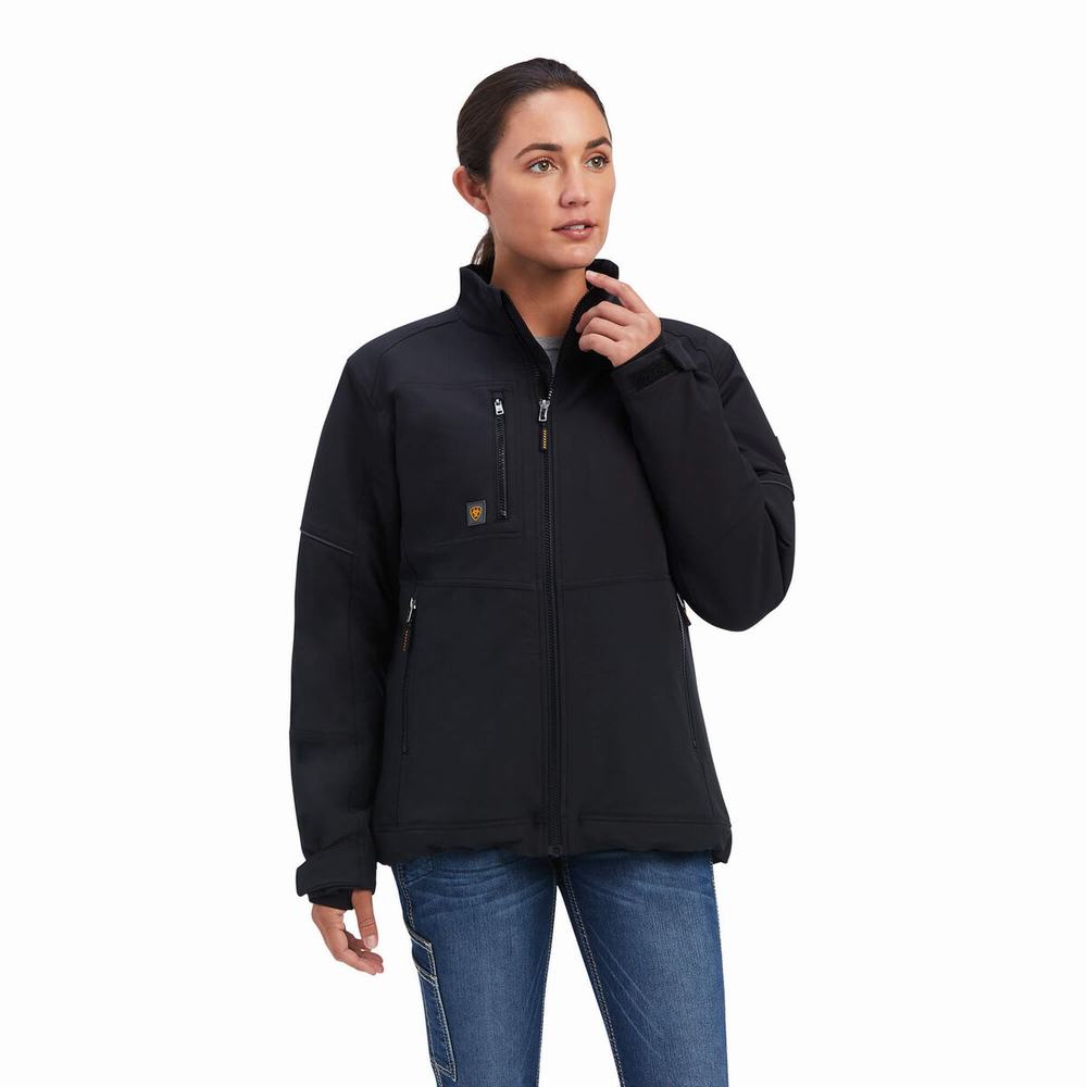 Black Women\'s Ariat Rebar Dri-Tek DuraStretch Insulated Jackets | 2364-IDSFG