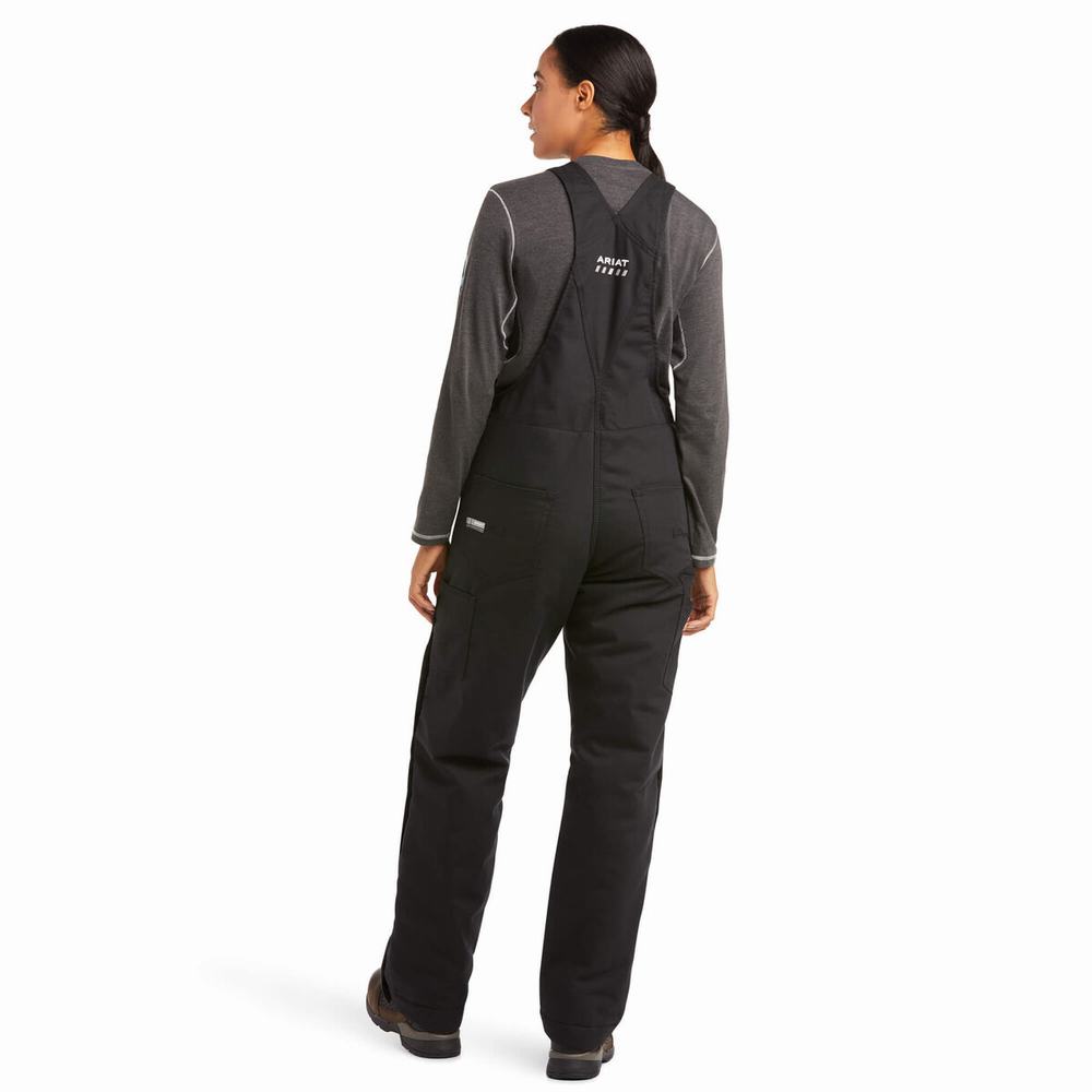 Black Women's Ariat Rebar DuraCanvas Stretch Insulated Pants | 1738-HUZXC