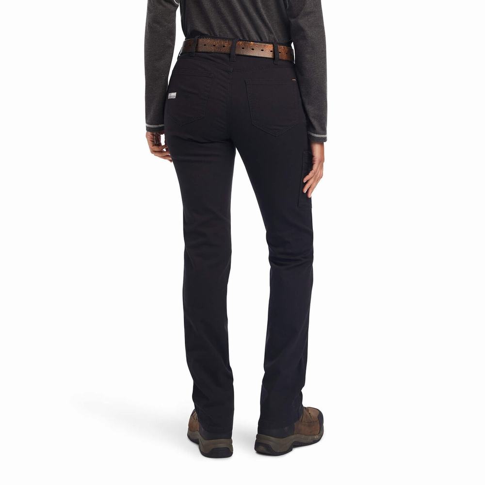 Black Women's Ariat Rebar DuraStretch Made Tough Leg Pants | 8149-MTWZG