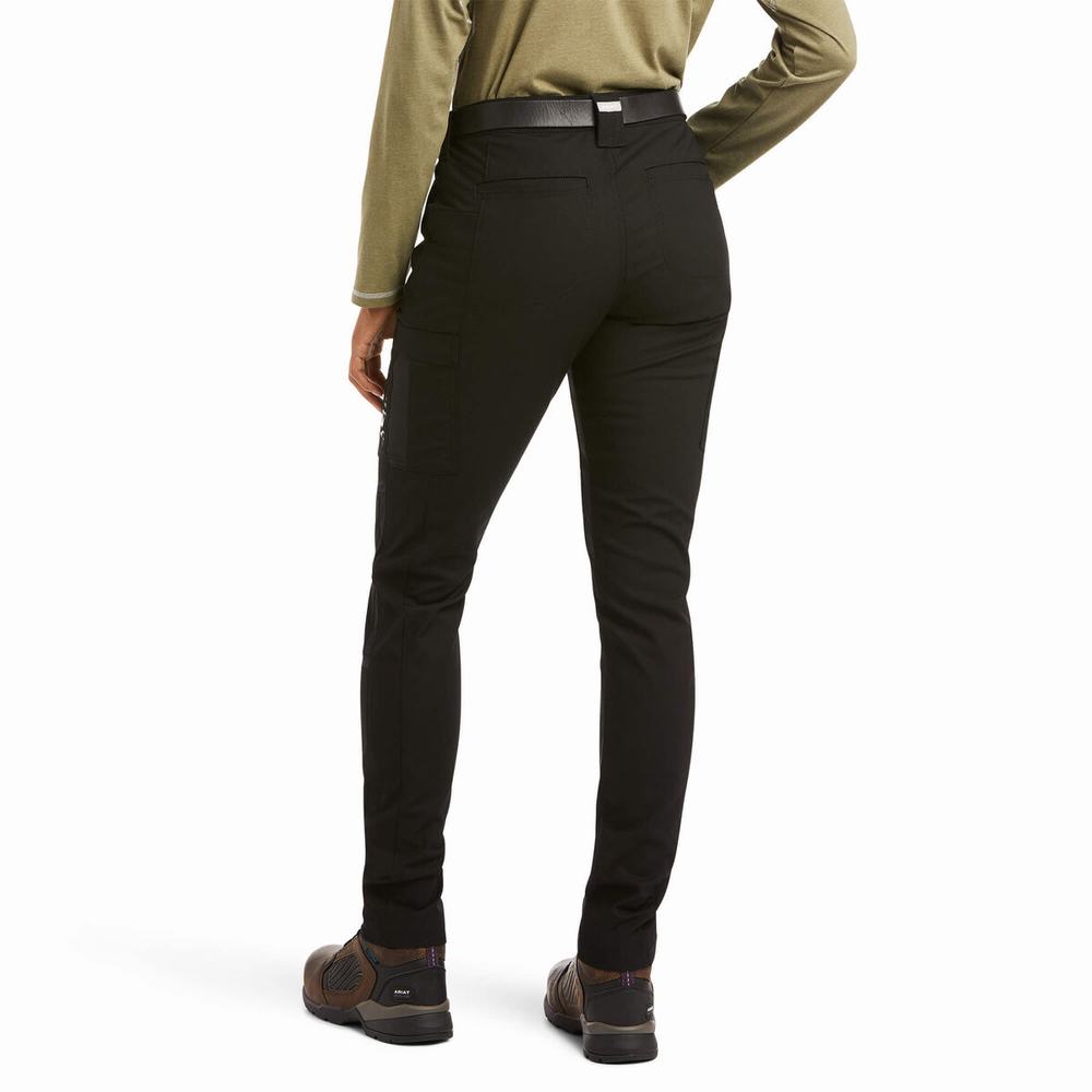 Black Women's Ariat Rebar DuraStretch Ripstop Cargo Leg Pants | 6549-RFGPC