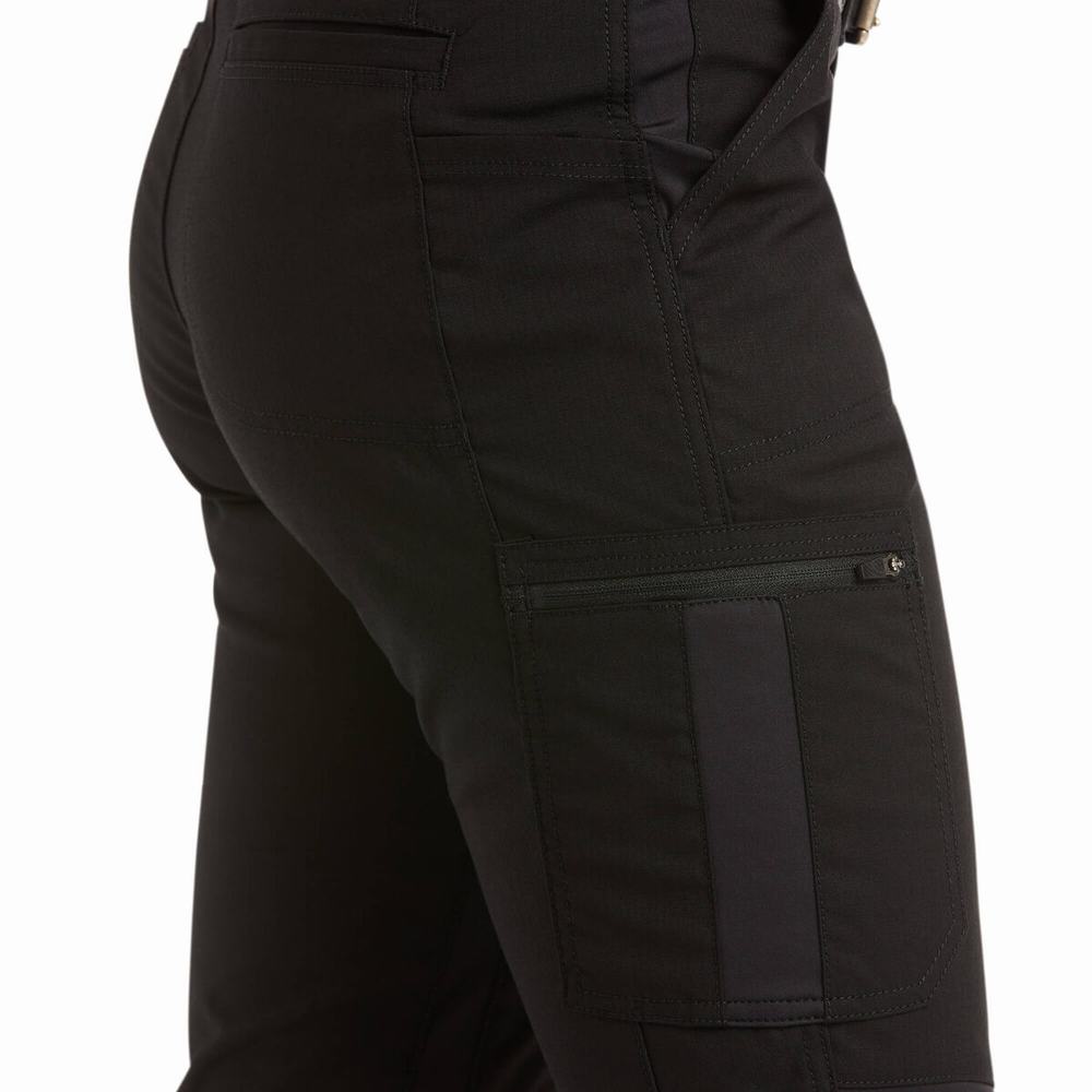 Black Women's Ariat Rebar DuraStretch Ripstop Cargo Leg Pants | 6549-RFGPC